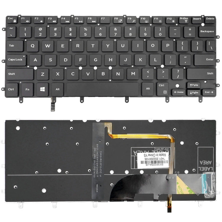 For Dell XPS 13 9343 13 9350 9360 US Version Backlight Laptop Keyboard(Black) - Dell Spare Parts by PMC TechLife | Online Shopping South Africa | PMC TechLife | Buy Now Pay Later Mobicred