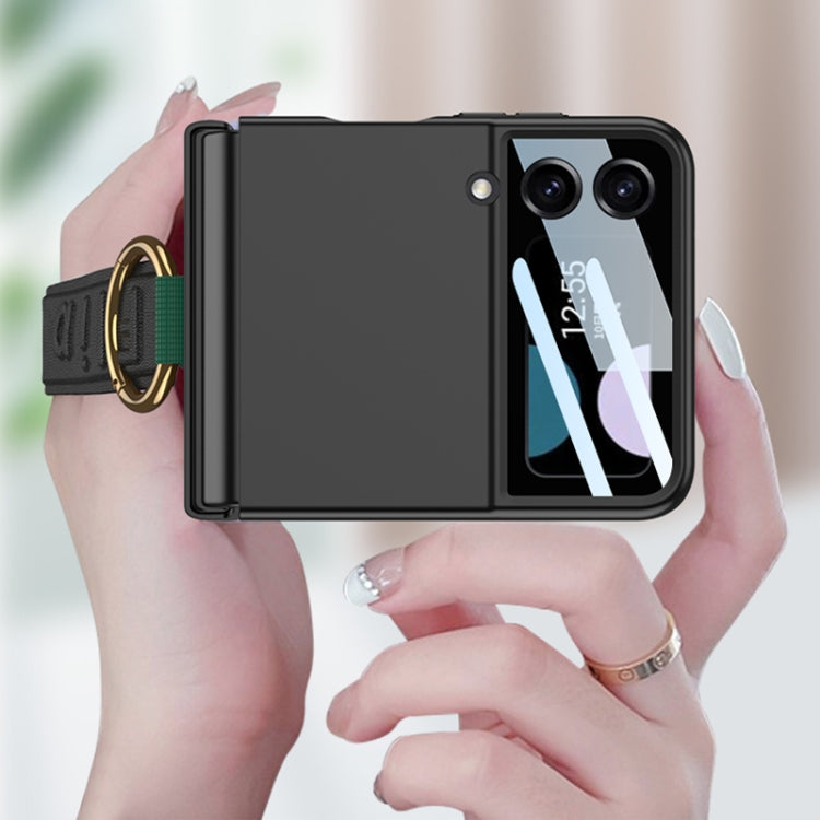 For Samsung Galaxy Z Flip4 5G GKK Integrated Ultrathin Shockproof Phone Case with Ring Wrist Strap(Purple) - Galaxy Z Flip4 5G Cases by GKK | Online Shopping South Africa | PMC TechLife | Buy Now Pay Later Mobicred