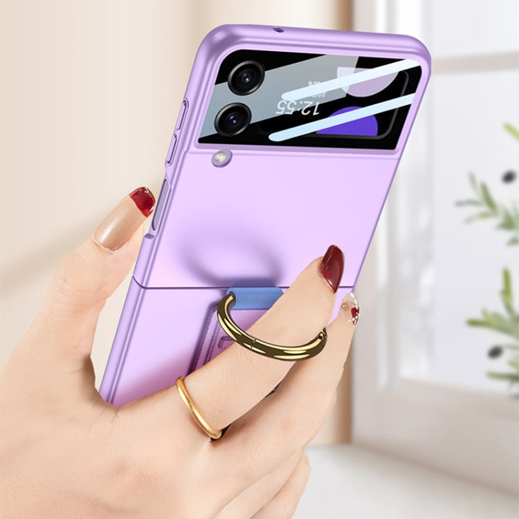 For Samsung Galaxy Z Flip4 5G GKK Integrated Ultrathin Shockproof Phone Case with Ring Wrist Strap(Purple) - Galaxy Z Flip4 5G Cases by GKK | Online Shopping South Africa | PMC TechLife | Buy Now Pay Later Mobicred