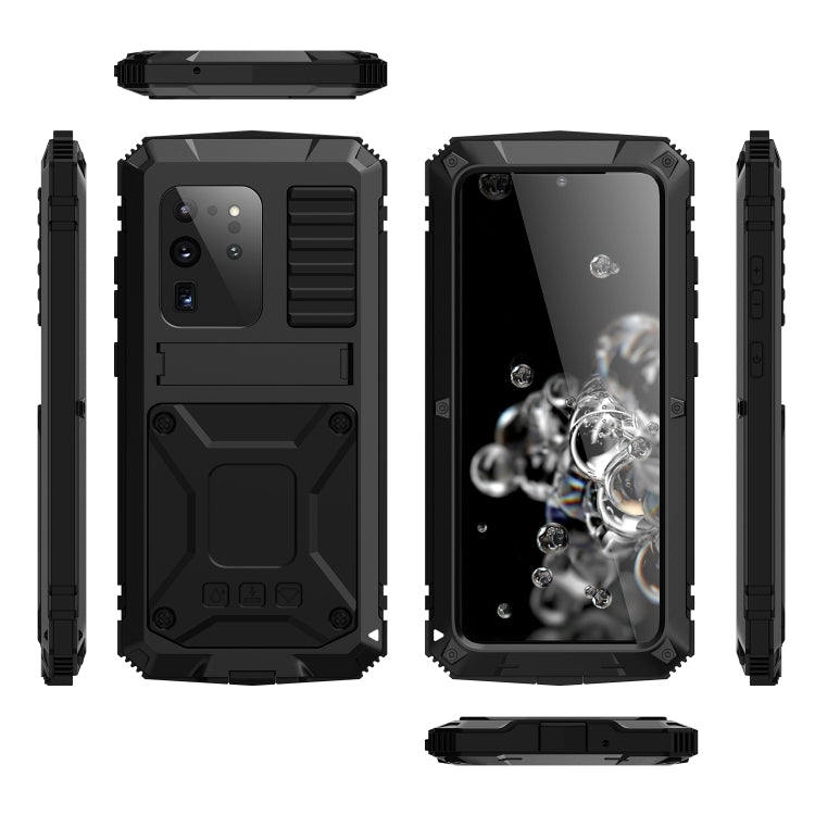 For Samsung Galaxy S20 Ultra R-JUST Waterproof Shockproof Dustproof Metal + Silicone Protective Case(Black) - Galaxy Phone Cases by R-JUST | Online Shopping South Africa | PMC TechLife | Buy Now Pay Later Mobicred