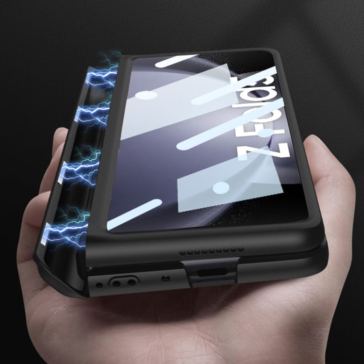 For Samsung Galaxy Z Fold5 GKK Full Coverage Magnetic Fold Hinge Phone Case with Pen Slots(Silver) - free shipping - PMC TechLife - Order now!