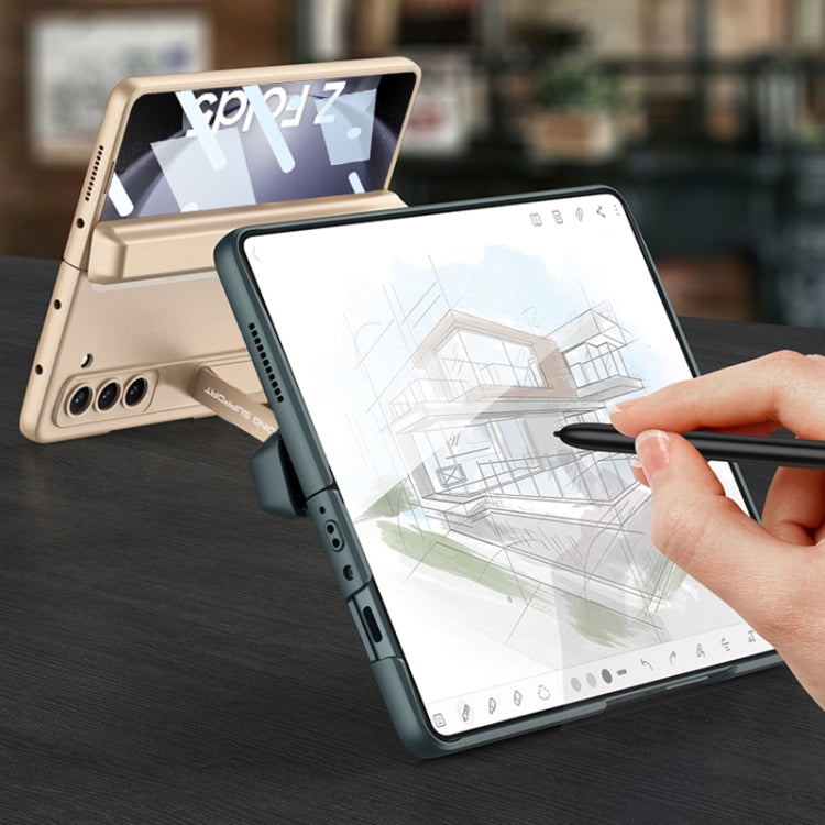 For Samsung Galaxy Z Fold5 GKK Integrated Magnetic Full Coverage Phone Flip Case with Pen Box(Wine Red) - Galaxy Z Fold5 Cases by GKK | Online Shopping South Africa | PMC TechLife | Buy Now Pay Later Mobicred