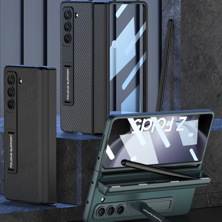 For Samsung Galaxy Z Fold5 GKK Integrated Magnetic Flip Plain Leather Phone Case with Pen Box(Cross Texture) - free shipping - PMC TechLife - Order now!