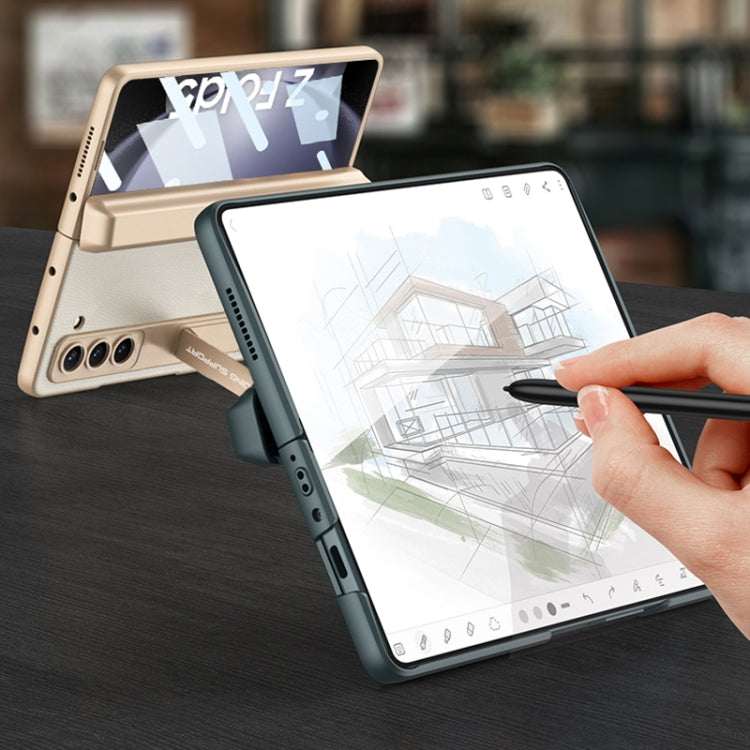 For Samsung Galaxy Z Fold5 GKK Integrated Magnetic Flip Plain Leather Phone Case with Pen Box(Cross Texture) - free shipping - PMC TechLife - Order now!