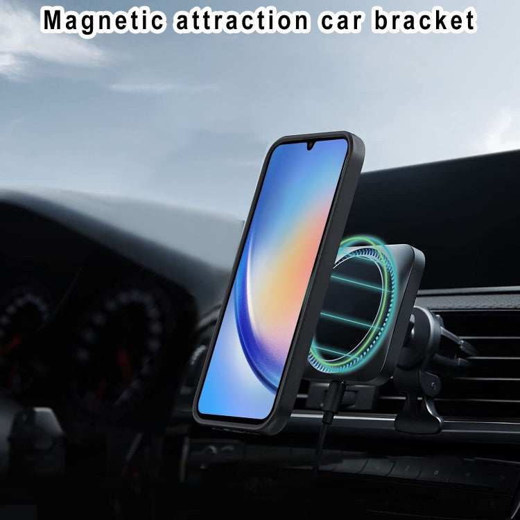 For Samsung Galaxy A34 5G Large Window MagSafe Holder Phone Case(Rose Gold) - Galaxy Phone Cases by PMC TechLife | Online Shopping South Africa | PMC TechLife