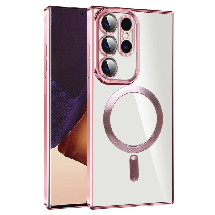 For Samsung Galaxy Note20 Ultra CD Texture Plating TPU MagSafe Phone Case with Lens Film(Pink) - Galaxy Note20 Ultra Cases by PMC TechLife | Online Shopping South Africa | PMC TechLife