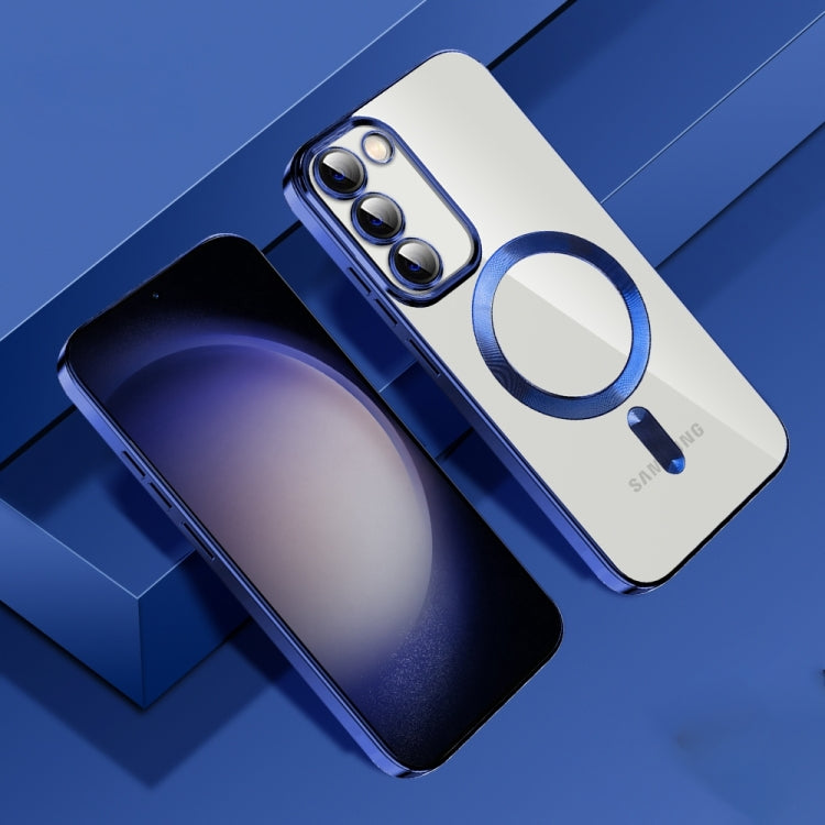 For Samsung Galaxy S21 FE 5G CD Texture Plating TPU MagSafe Phone Case with Lens Film(Royal Blue) - free shipping - PMC TechLife - Order now!