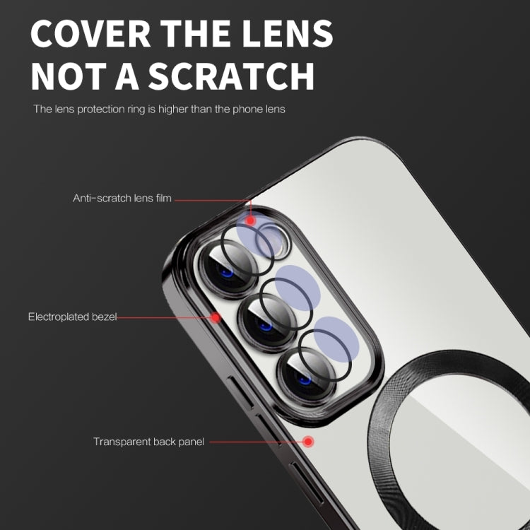 For Samsung Galaxy Note20 Ultra CD Texture Plating TPU MagSafe Phone Case with Lens Film(Black) - Galaxy Note20 Ultra Cases by PMC TechLife | Online Shopping South Africa | PMC TechLife