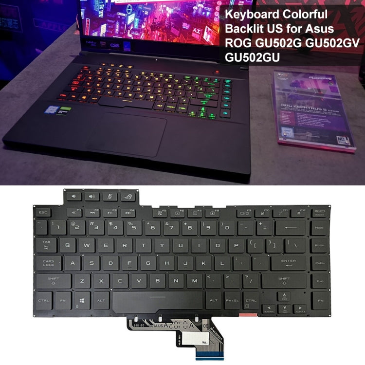 US Version Backlight Laptop Keyboard For Asus ROG GU502G GU502GV GU502GU(Colorful Light) - Asus Spare Parts by PMC TechLife | Online Shopping South Africa | PMC TechLife | Buy Now Pay Later Mobicred