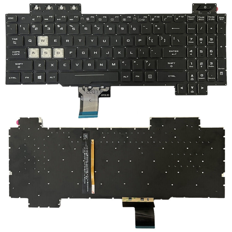 For Asus Gaming FX505D FX505DY FX505DD US Version Backlight Laptop Keyboard(Black) - Asus Spare Parts by PMC TechLife | Online Shopping South Africa | PMC TechLife