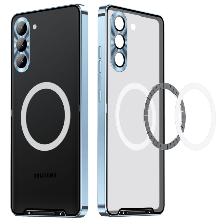 For Samsung Galaxy S24 5G MagSafe Magnetic Frosted Metal Phone Case(Blue) - Galaxy S24 5G Cases by PMC TechLife | Online Shopping South Africa | PMC TechLife