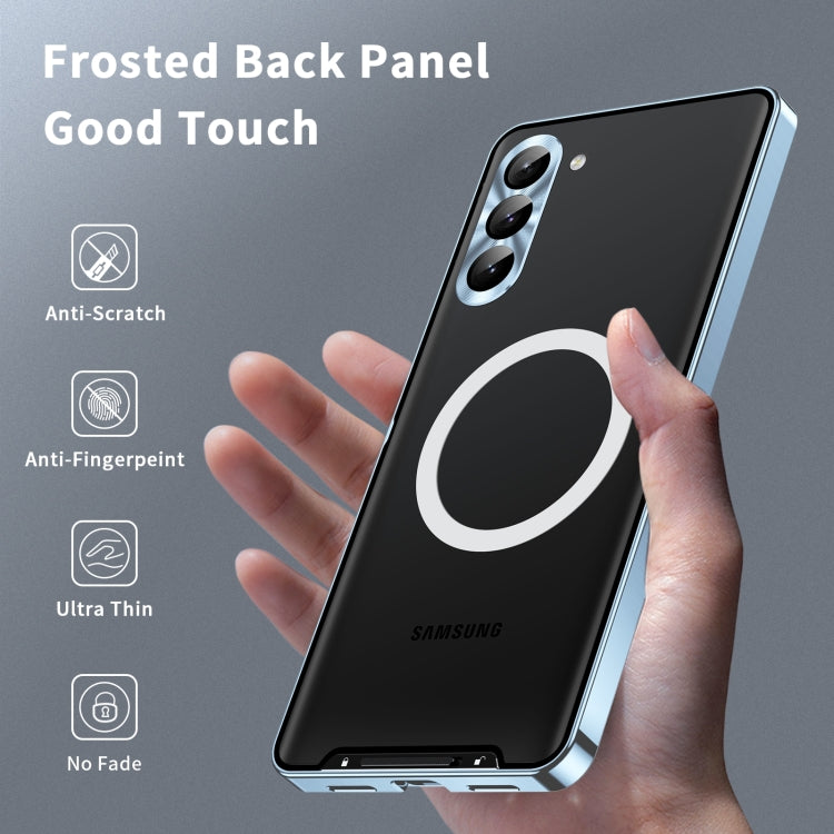 For Samsung Galaxy S24 5G MagSafe Magnetic Frosted Metal Phone Case(Blue) - Galaxy S24 5G Cases by PMC TechLife | Online Shopping South Africa | PMC TechLife
