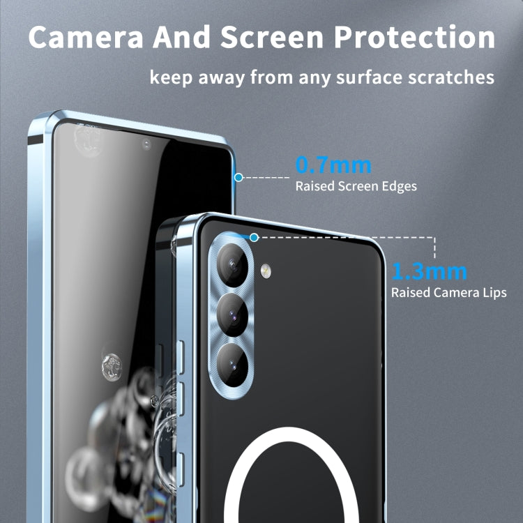 For Samsung Galaxy S24 5G MagSafe Magnetic Frosted Metal Phone Case(Blue) - Galaxy S24 5G Cases by PMC TechLife | Online Shopping South Africa | PMC TechLife
