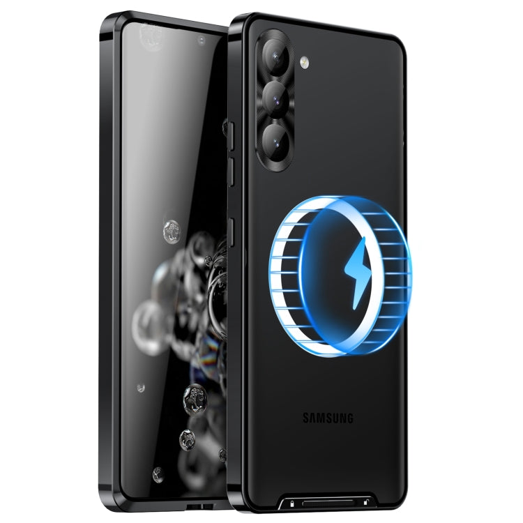 For Samsung Galaxy S24+ 5G MagSafe Magnetic Frosted Metal Phone Case(Black) - Galaxy S24+ 5G Cases by PMC TechLife | Online Shopping South Africa | PMC TechLife