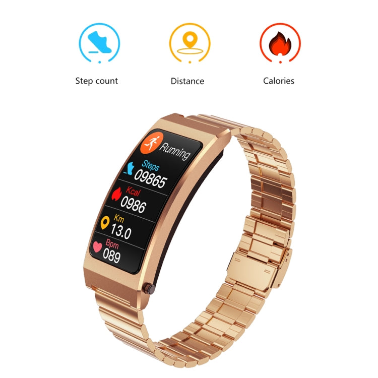 K13S 1.14 inch TFT Screen Slub Steel Strap Smart Calling Bracelet Supports Sleep Management/Blood Oxygen Monitoring(Rose Gold) - free shipping - PMC TechLife - Order now!