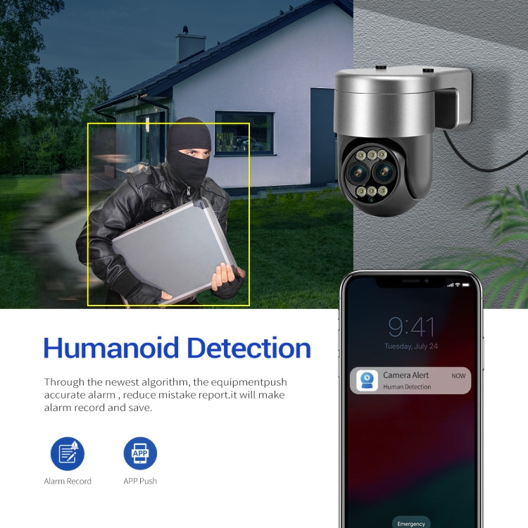 ESCAM G03 2x4MP Dual Lens Zoom 8X Dual Light Source WiFi Camera Support Two-way Voice & Motion Detection(AU Plug) - free shipping - PMC TechLife - Order now!