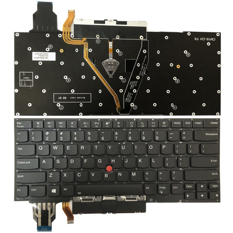 For Lenovo ThinkPad X1 Yoga 5th Gen 20UB US Version Backlight Laptop Keyboard with Touchpad Button(Dark Grey) - Lenovo Spare Parts by PMC TechLife | Online Shopping South Africa | PMC TechLife