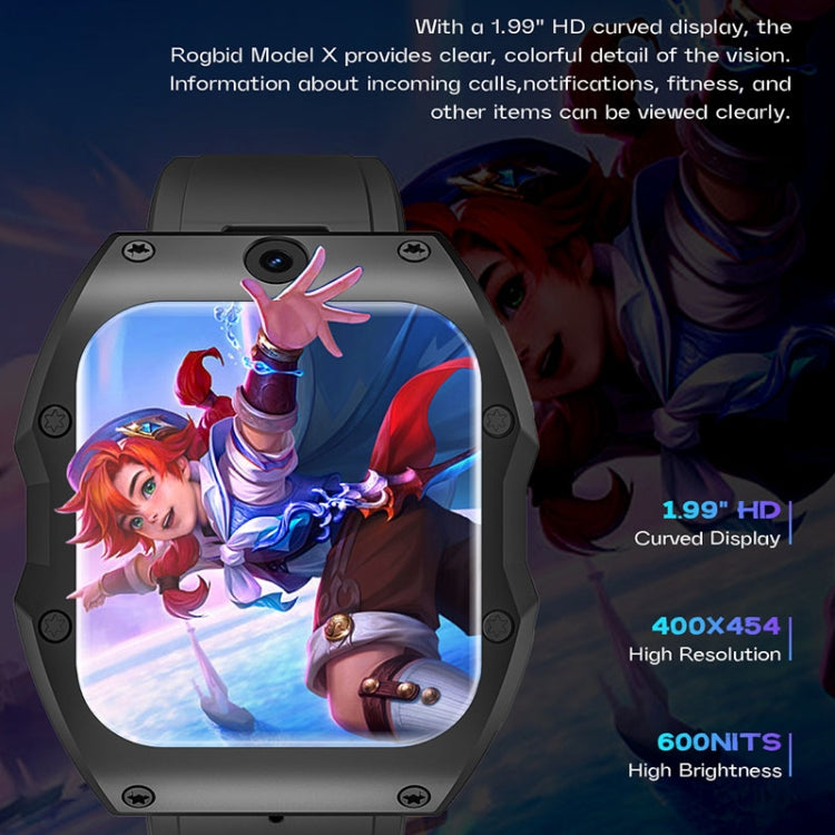 Model X 1.99 inch IP68 Waterproof Android 9.0 4G Dual Cameras Matte Smart Watch, Specification:4GB+128GB(Black) - free shipping - PMC TechLife - Order now!