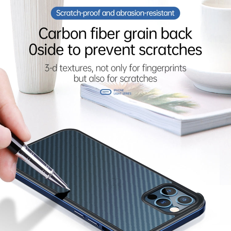 For iPhone 13 Pro Max SULADA Luxury 3D Carbon Fiber Textured Metal + TPU Frame Phone Case(Silver) - free shipping - PMC TechLife - Order now!