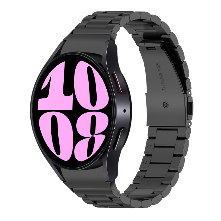 For Samsung Galaxy Watch 6 / 6 Classic Three Bead Stainless Steel Watch Band(Black) - free shipping - PMC TechLife - Order now!