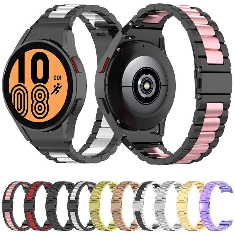 For Samsung Galaxy Watch 6 / 6 Classic Three Bead Stainless Steel Watch Band(Black) - free shipping - PMC TechLife - Order now!