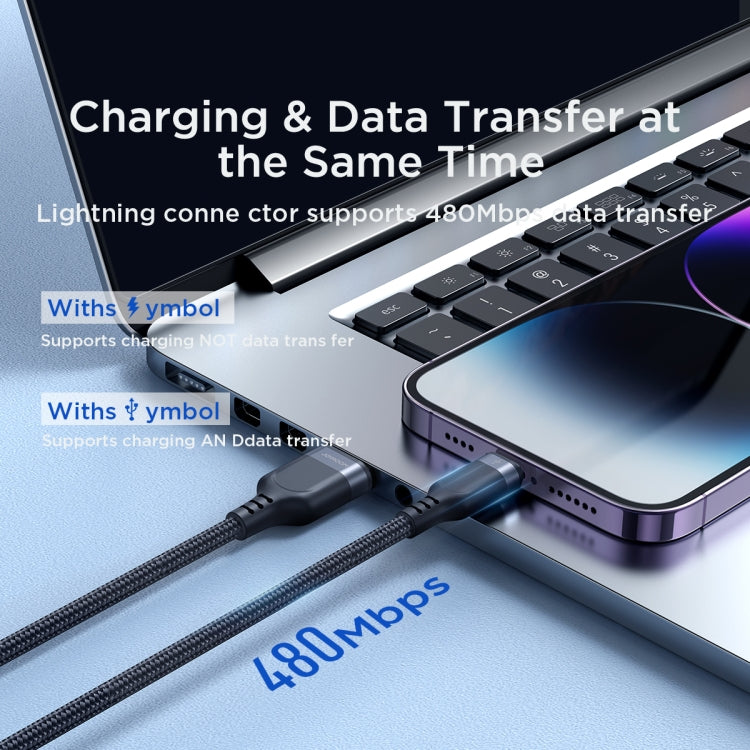 JOYROOM A18 3.5A USB to 8 Pin+Dual USB-C/Type-C+Micro USB 4 in 1 Data Cable, Length: 1.2m(Black) - Multifunction Cable by JOYROOM | Online Shopping South Africa | PMC TechLife