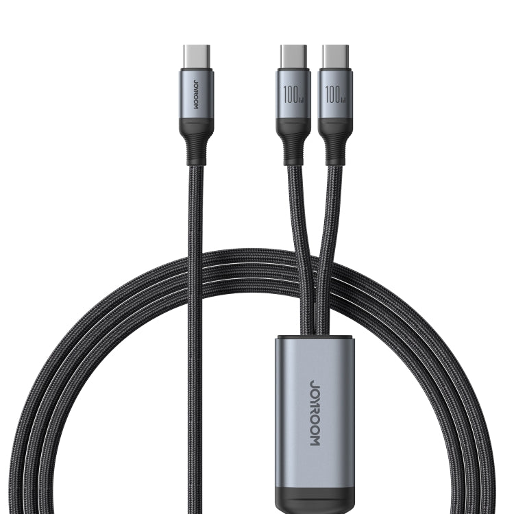 JOYROOM A21 100W Type-C to Dual Type-C 2 in 1 Charging Cable, Length: 1.5m(Black) - USB-C & Type-C Cable by JOYROOM | Online Shopping South Africa | PMC TechLife | Buy Now Pay Later Mobicred