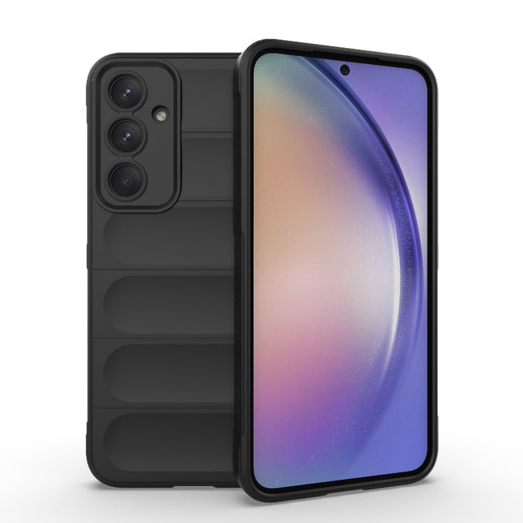 For Samsung Galaxy A35 5G Magic Shield TPU + Flannel Phone Case(Black) - Galaxy Phone Cases by PMC TechLife | Online Shopping South Africa | PMC TechLife | Buy Now Pay Later Mobicred