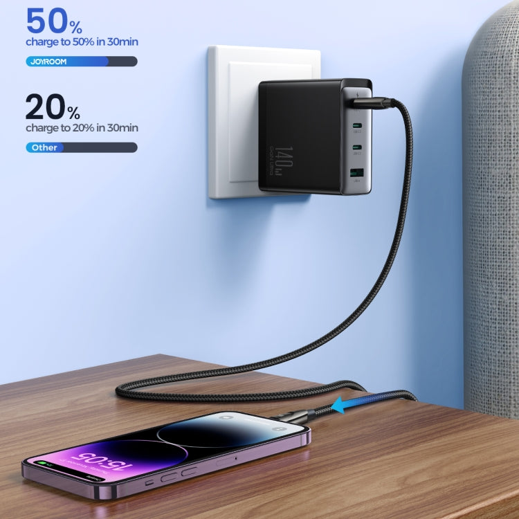 JOYROOM SA31-AL3 3A USB to 8 Pin Fast Charge Data Cable, Length: 1.2m(Black) - free shipping - PMC TechLife - Order now!