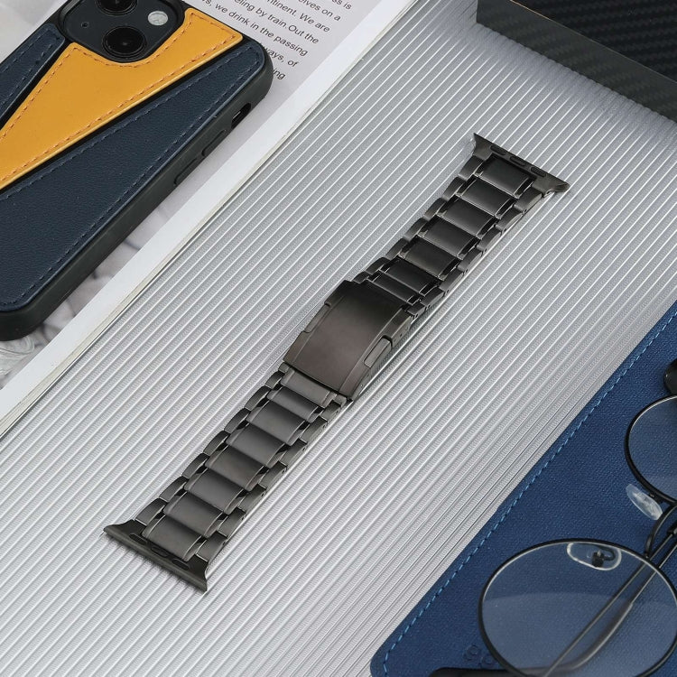 For Apple Watch Series 9 45mm Five Beads Turtle Buckle Titanium Steel Watch Band(Grey) - Watch Bands by PMC TechLife | Online Shopping South Africa | PMC TechLife