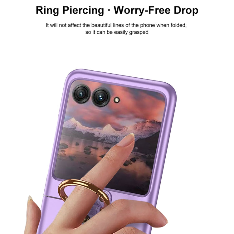 For Motorola Razr 40 Ultra GKK Ultra-thin PC Ring Holder Phone Case(Pink) - Motorola Cases by GKK | Online Shopping South Africa | PMC TechLife | Buy Now Pay Later Mobicred