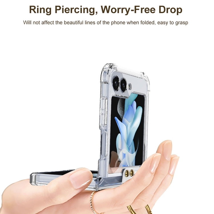 For Samsung Galaxy Z Flip5 GKK MagSafe Airbag Hinge Shockproof Phone Case with Ring Holder(Transparent) - Galaxy Z Flip5 Cases by GKK | Online Shopping South Africa | PMC TechLife | Buy Now Pay Later Mobicred