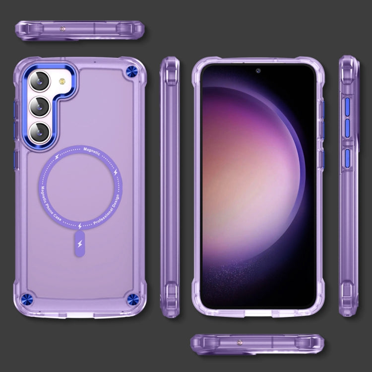 For Samsung Galaxy S23+ 5G Skin Feel TPU + PC MagSafe Magnetic Phone Case(Transparent Purple) - Galaxy S23+ 5G Cases by PMC TechLife | Online Shopping South Africa | PMC TechLife