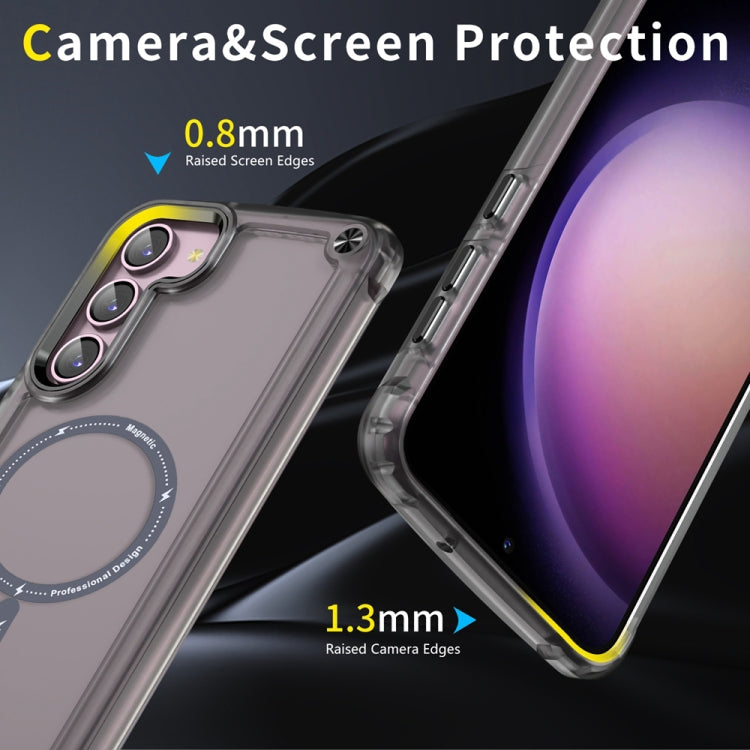 For Samsung Galaxy S23 5G Skin Feel TPU + PC MagSafe Magnetic Phone Case(Transparent Black) - Galaxy S23 5G Cases by PMC TechLife | Online Shopping South Africa | PMC TechLife