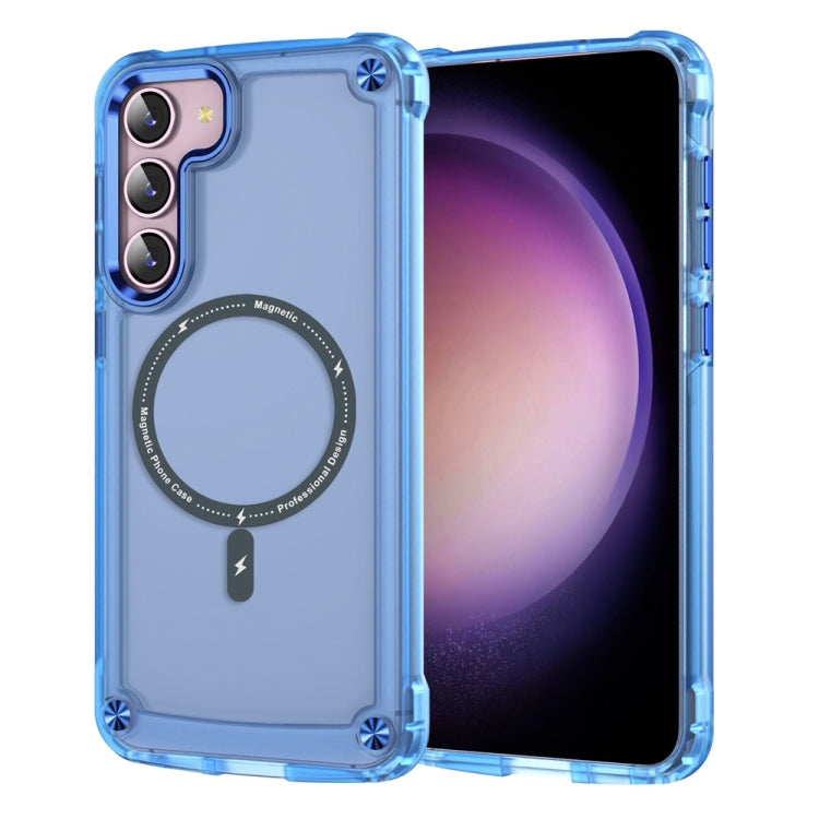 For Samsung Galaxy S23 5G Skin Feel TPU + PC MagSafe Magnetic Phone Case(Transparent Blue) - Galaxy S23 5G Cases by PMC TechLife | Online Shopping South Africa | PMC TechLife