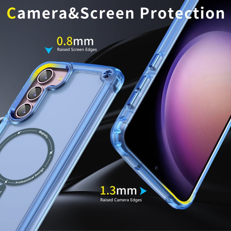 For Samsung Galaxy S23 5G Skin Feel TPU + PC MagSafe Magnetic Phone Case(Transparent Blue) - Galaxy S23 5G Cases by PMC TechLife | Online Shopping South Africa | PMC TechLife