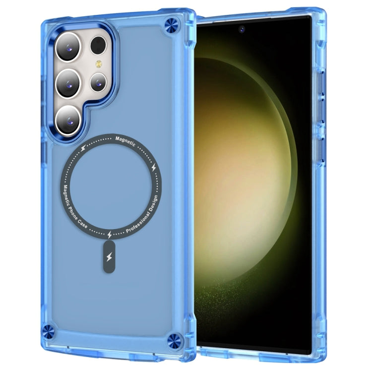 For Samsung Galaxy S22 Ultra 5G Skin Feel TPU + PC MagSafe Magnetic Phone Case(Transparent Blue) - free shipping - PMC TechLife - Order now!