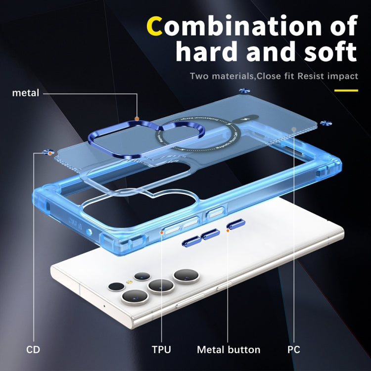 For Samsung Galaxy S22 Ultra 5G Skin Feel TPU + PC MagSafe Magnetic Phone Case(Transparent Blue) - free shipping - PMC TechLife - Order now!