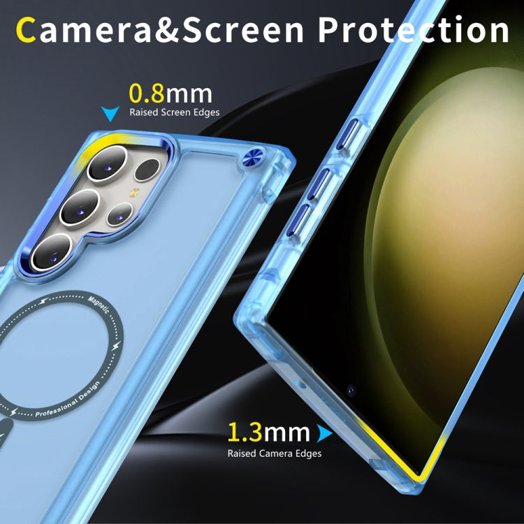 For Samsung Galaxy S22 Ultra 5G Skin Feel TPU + PC MagSafe Magnetic Phone Case(Transparent Blue) - free shipping - PMC TechLife - Order now!