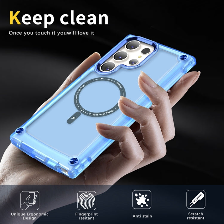 For Samsung Galaxy S22 Ultra 5G Skin Feel TPU + PC MagSafe Magnetic Phone Case(Transparent Blue) - free shipping - PMC TechLife - Order now!