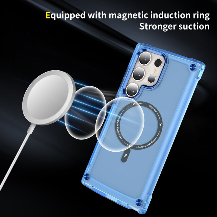 For Samsung Galaxy S22 Ultra 5G Skin Feel TPU + PC MagSafe Magnetic Phone Case(Transparent Blue) - free shipping - PMC TechLife - Order now!