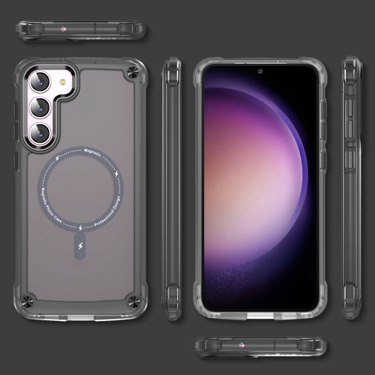 For Samsung Galaxy S22 5G Skin Feel TPU + PC MagSafe Magnetic Phone Case(Transparent Black) - Galaxy S22 5G Cases by PMC TechLife | Online Shopping South Africa | PMC TechLife