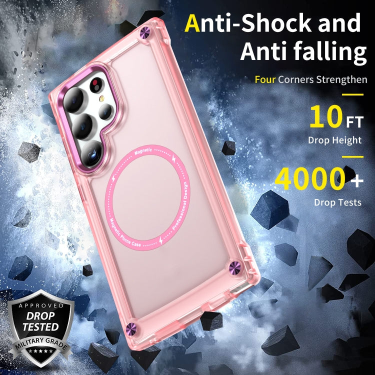 For Samsung Galaxy S24 Ultra 5G Skin Feel TPU + PC MagSafe Magnetic Phone Case(Transparent Pink) - free shipping - PMC TechLife - Order now!