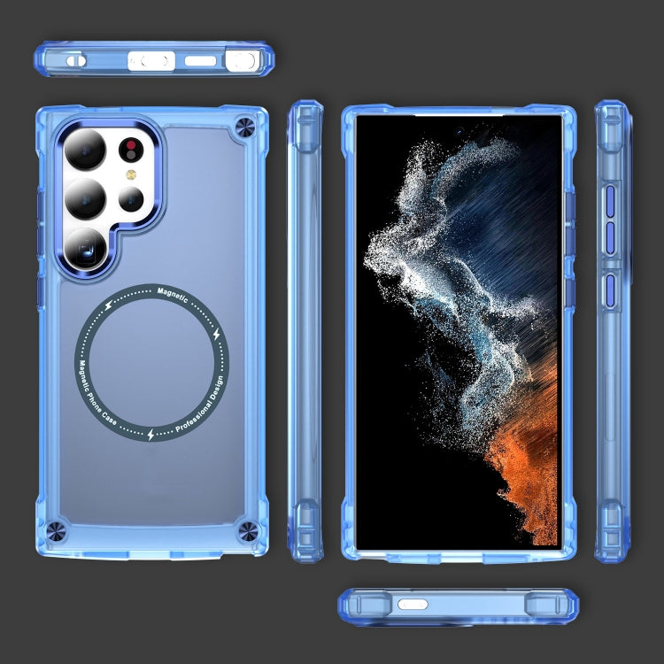 For Samsung Galaxy S24 Ultra 5G Skin Feel TPU + PC MagSafe Magnetic Phone Case(Transparent Blue) - free shipping - PMC TechLife - Order now!