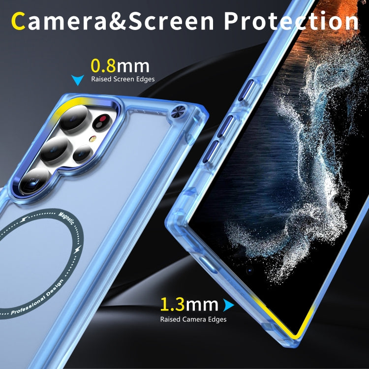 For Samsung Galaxy S24 Ultra 5G Skin Feel TPU + PC MagSafe Magnetic Phone Case(Transparent Blue) - free shipping - PMC TechLife - Order now!