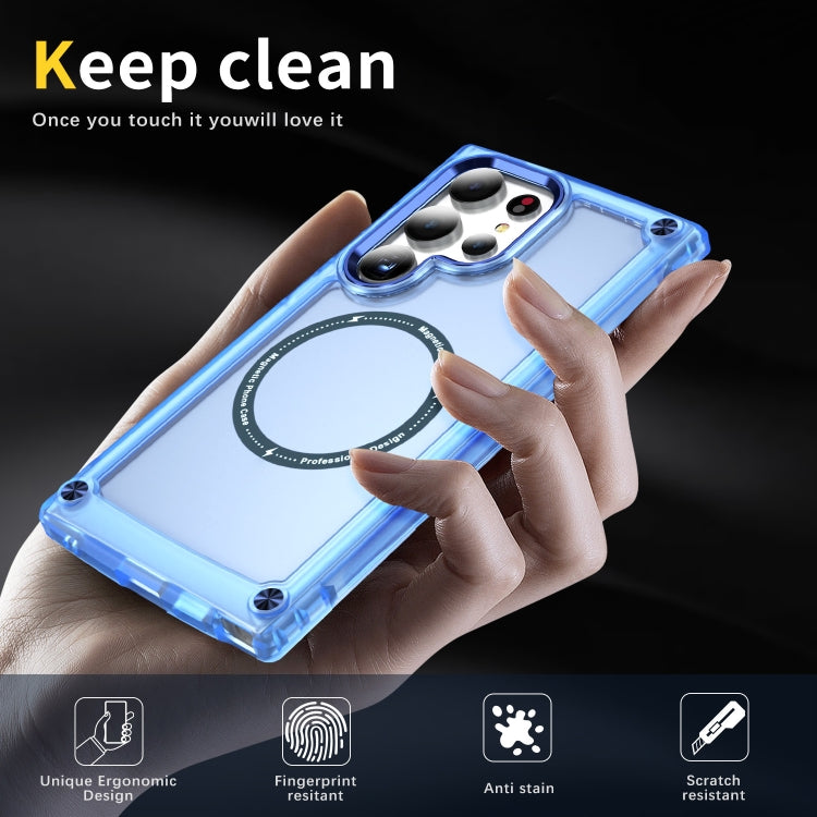 For Samsung Galaxy S24 Ultra 5G Skin Feel TPU + PC MagSafe Magnetic Phone Case(Transparent Blue) - free shipping - PMC TechLife - Order now!
