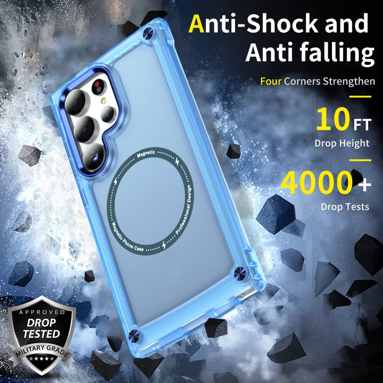 For Samsung Galaxy S24 Ultra 5G Skin Feel TPU + PC MagSafe Magnetic Phone Case(Transparent Blue) - free shipping - PMC TechLife - Order now!