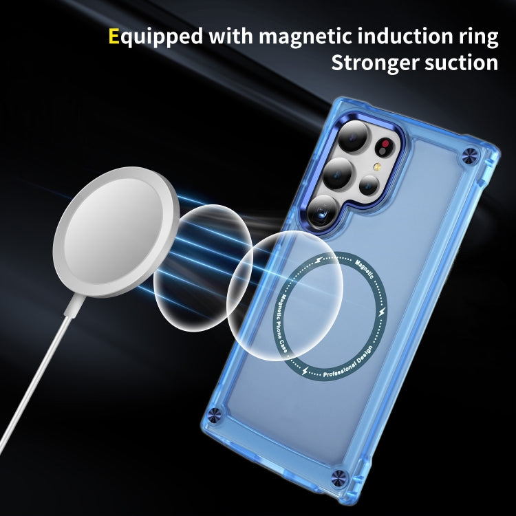 For Samsung Galaxy S24 Ultra 5G Skin Feel TPU + PC MagSafe Magnetic Phone Case(Transparent Blue) - free shipping - PMC TechLife - Order now!