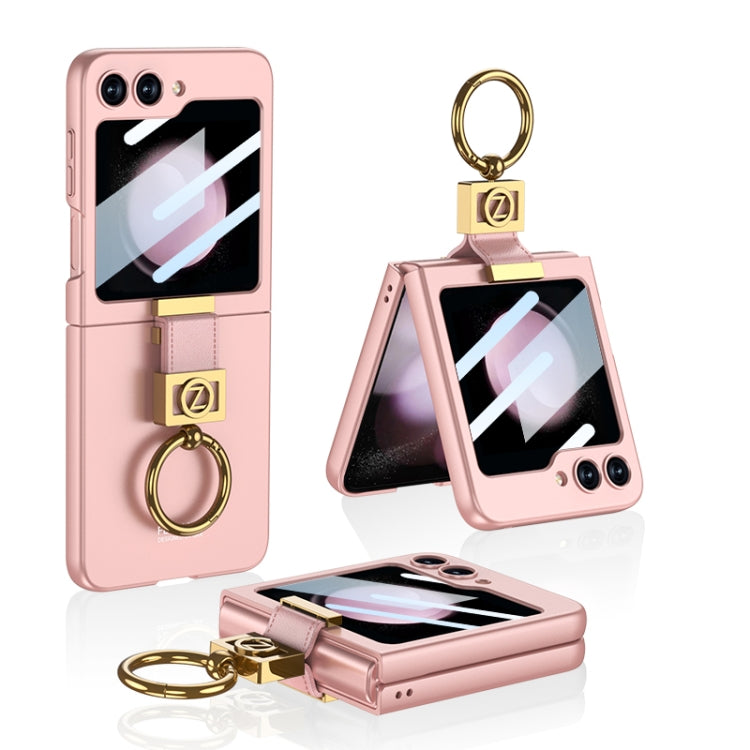 For Samsung Galaxy Z Flip5 GKK Ultra-thin Z Ring Holder PC Phone Case(Pink) - Galaxy Z Flip5 Cases by GKK | Online Shopping South Africa | PMC TechLife | Buy Now Pay Later Mobicred