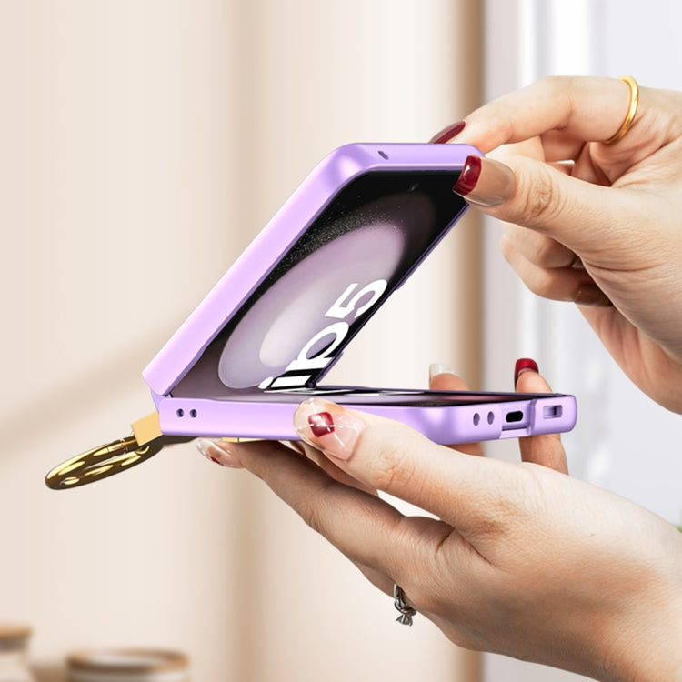 For Samsung Galaxy Z Flip5 GKK Ultra-thin Z Ring Holder Leather Phone Case(Pink) - Galaxy Z Flip5 Cases by GKK | Online Shopping South Africa | PMC TechLife | Buy Now Pay Later Mobicred